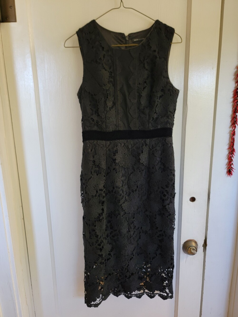 White House Black Market Black Lace Sheath Dress